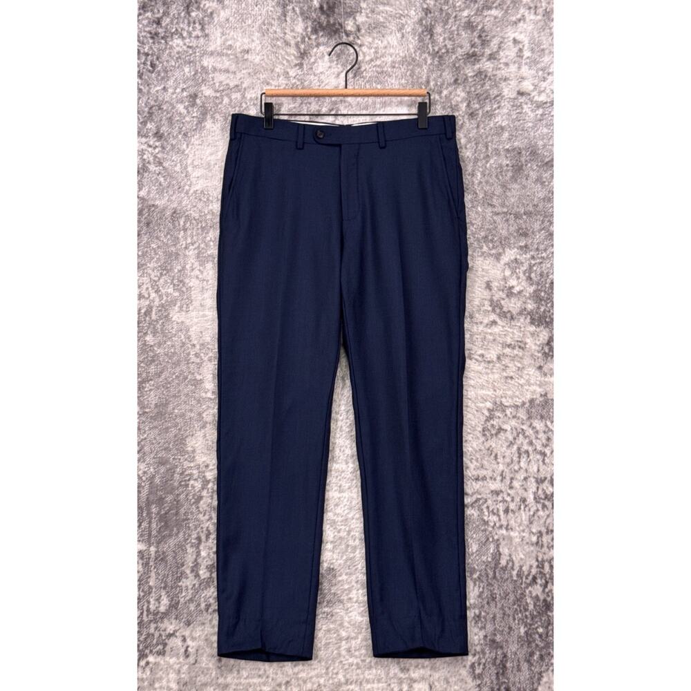 Suitsupply Pants 38 x 30 Mens Sienna Blue Wool Slim Trouser